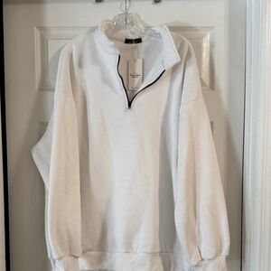 Classic White Half-Zip Women's Sweatshirt